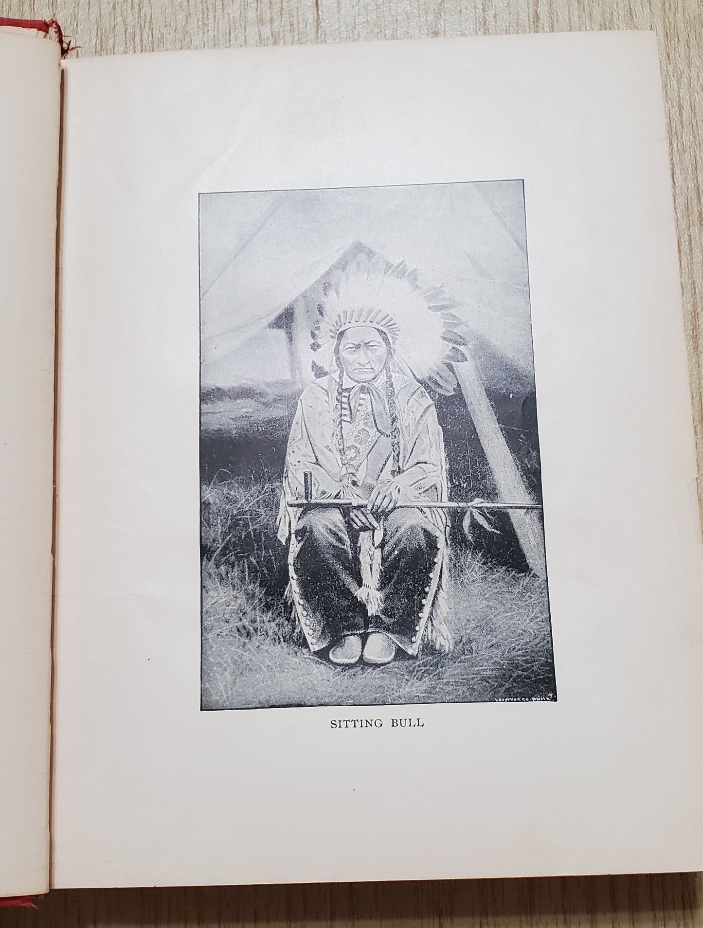 Boyd, James. Red Men on the War Path. Phil: J. H. Moore, (1895). Plates. Pict cloth, gilt. Gilt faded, cloth discolored, covers loose, hinges cracked, "Death of Sitting Bull" plate loose and laid in. Fair