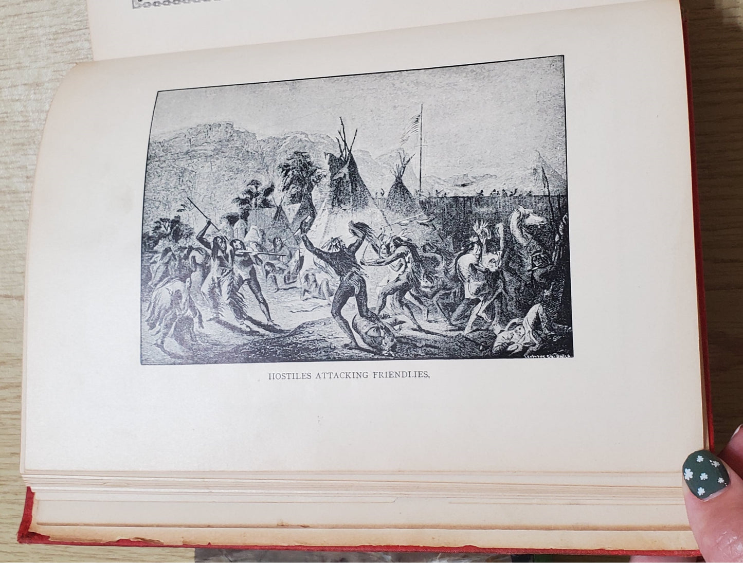 Boyd, James. Red Men on the War Path. Phil: J. H. Moore, (1895). Plates. Pict cloth, gilt. Gilt faded, cloth discolored, covers loose, hinges cracked, "Death of Sitting Bull" plate loose and laid in. Fair