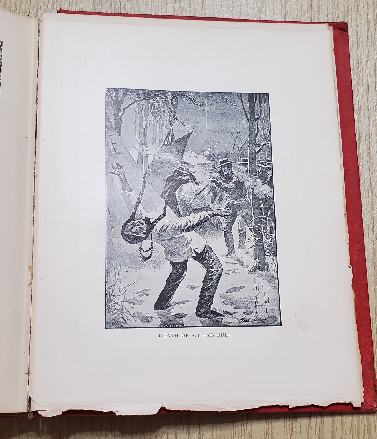 Boyd, James. Red Men on the War Path. Phil: J. H. Moore, (1895). Plates. Pict cloth, gilt. Gilt faded, cloth discolored, covers loose, hinges cracked, "Death of Sitting Bull" plate loose and laid in. Fair