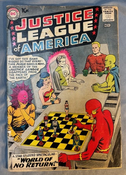 Justice League of America #1    cover detached from staples, light waterstain inside front cover   Good