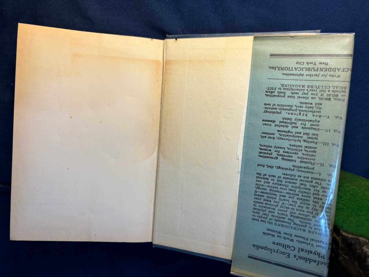Macfadden, Bernarr.  Physical Culture for Baby. NY: Macfadden, 1924. 1st ed. Illus. Top 1/2" DJ spine chipped.VG/VG