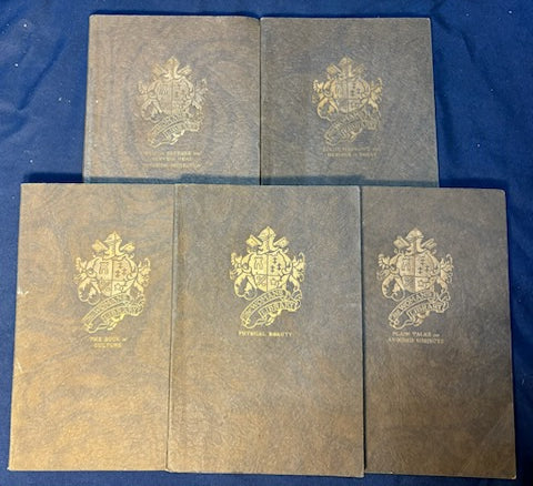 Woman’s Library. NY: Social Culture Pub, (1922). 1st ed. 5 vols, on Sex, Beauty, How to Prepare a Meal, etc. Stiff wrappers. VG