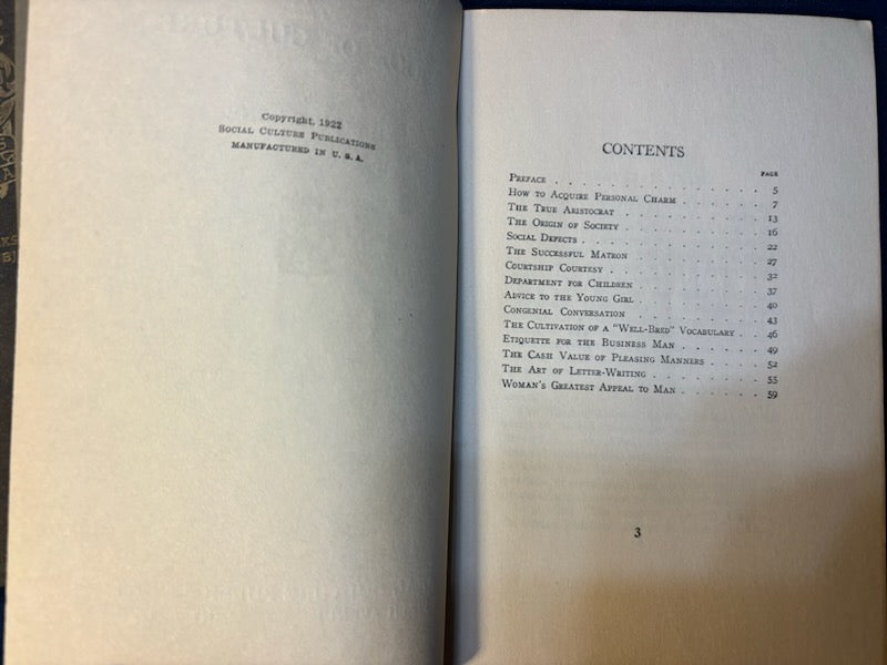 Woman’s Library. NY: Social Culture Pub, (1922). 1st ed. 5 vols, on Sex, Beauty, How to Prepare a Meal, etc. Stiff wrappers. VG