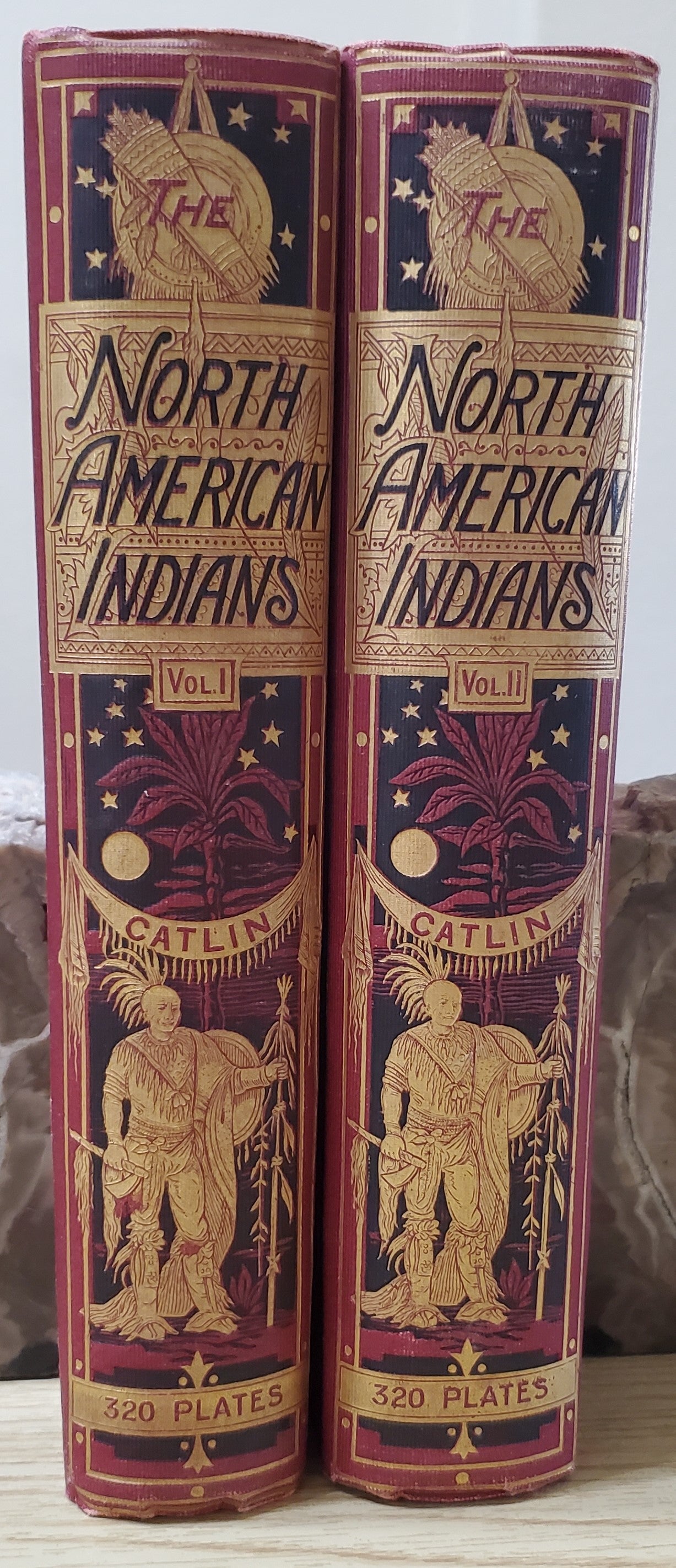 Catlin, George. The North American Indians. Phil: Leary, Stuart, 1913. 2 vols. 1st ed, 1st issue with color plates. Slight foxing to endpapers. Pict cloth, gilt. Fine