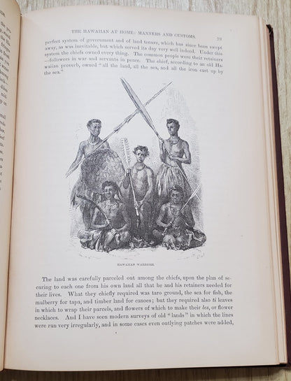 Nordhoff, Charles. Northern California, Oregon and the Sandwich Islands. 1874. 1st ed. Illus. Cloth, gilt. Cloth frayed, rubbed, bb-sized hole through first four pages, bookplate removed. VG