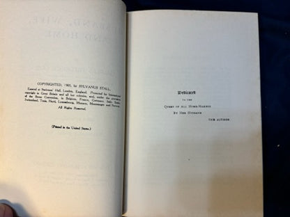 Goss, Charles.  Husband, Wife and Home. Phil: Vir Pub, (1905). 1st ed. Cloth, gilt. Fine