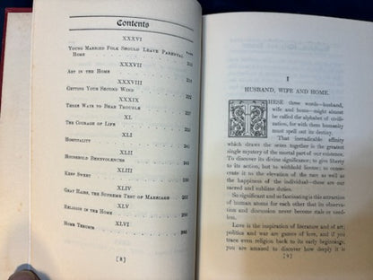 Goss, Charles.  Husband, Wife and Home. Phil: Vir Pub, (1905). 1st ed. Cloth, gilt. Fine