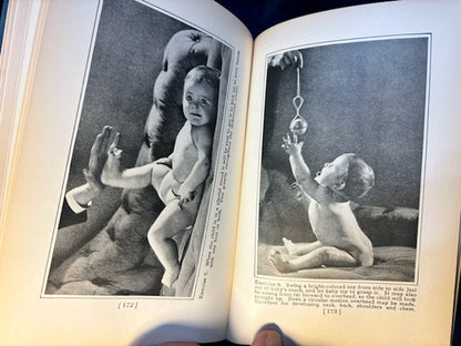 Macfadden, Bernarr.  Physical Culture for Baby. NY: Macfadden, 1924. 1st ed. Illus. Top 1/2" DJ spine chipped.VG/VG