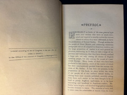 Smiles, Samuel.  Happy Homes and the Hearts that Make Them. Chicago: U. S. Publishing, 1888. Revised ed. Illus. Spine faded. Pict cloth, gilt. Very Good