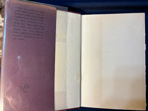 Graves, Robert. Poems (1926 - 1930). London: William Heineman, 1931. 1st ed. 1/2 x 3" chip to DJ spine.F/VG