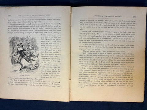 Twain, Mark.  Adventures of Huckleberry Finn. NY: Charles Webster, 1885. 1st ed, 1st issue with all 1st issue points [see details of points and condition on Literature page]. Overall heavy wear. Good candidate for restoration