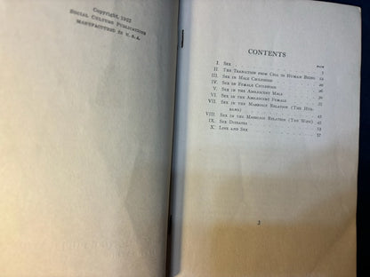 Woman’s Library. NY: Social Culture Pub, (1922). 1st ed. 5 vols, on Sex, Beauty, How to Prepare a Meal, etc. Stiff wrappers. VG