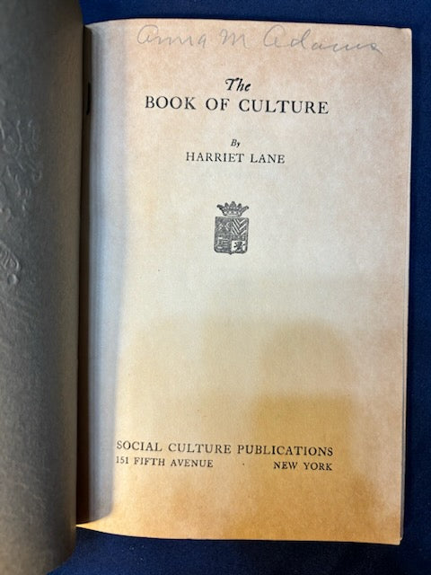Woman’s Library. NY: Social Culture Pub, (1922). 1st ed. 5 vols, on Sex, Beauty, How to Prepare a Meal, etc. Stiff wrappers. VG