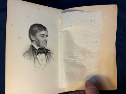 Emerson, Ralph  Waldo. Writings. Boston: Ticknor and Fields, 1858 - 1863 (complete to date) Early reprints. 1.5" chip to spine on one vol, two vols have penciled instructions for re-binding. [see details on Literature, Sets page]. Very Good