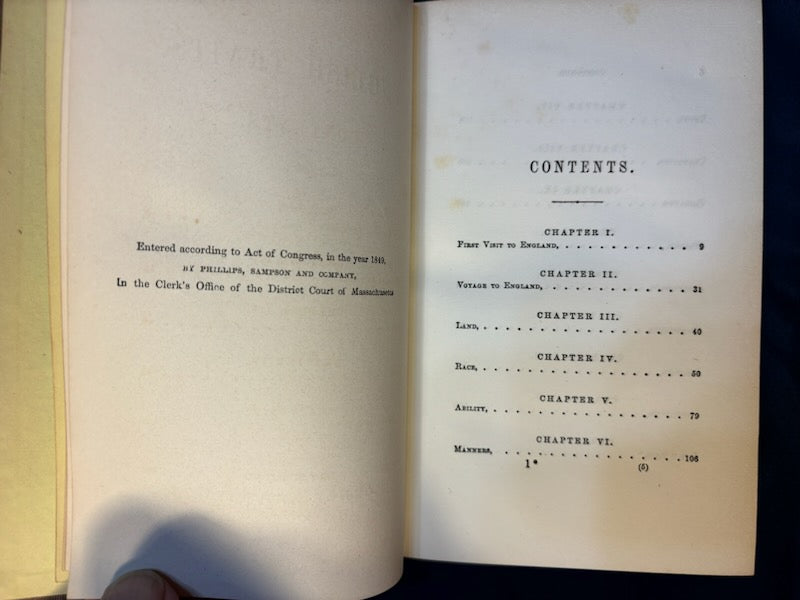 Emerson, Ralph  Waldo. Writings. Boston: Ticknor and Fields, 1858 - 1863 (complete to date) Early reprints. 1.5" chip to spine on one vol, two vols have penciled instructions for re-binding. [see details on Literature, Sets page]. Very Good